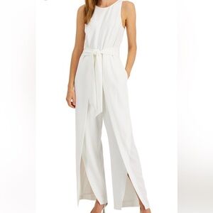 NWT White Tie-Waist Jumpsuit